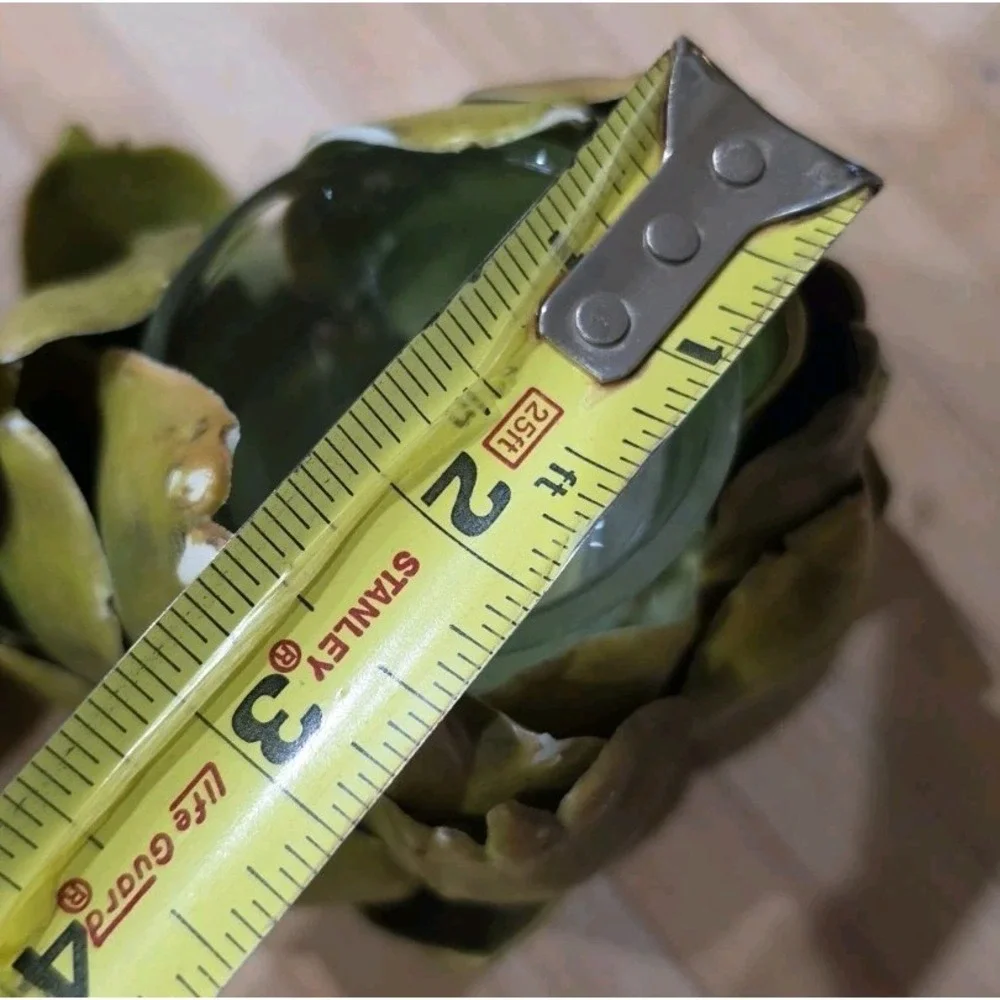 Set of 2 Green‎ Resin Artichoke Candle Holders Vegetable Goblincore Cottagecore